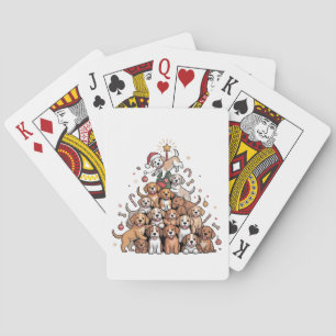 Baraja De Cartas Lindo perro de árbol de Navidad