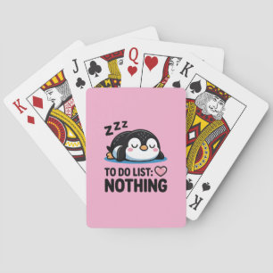 Baraja De Cartas lindo pingüino durmiendo, lista de tareas nada