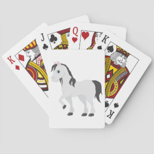 Baraja De Cartas Lindo poni gris de dibujos animados caballo capric