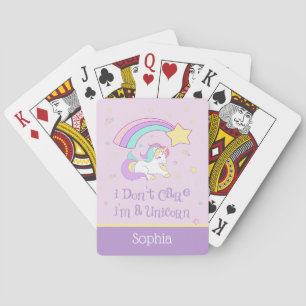 Baraja De Cartas Lindo Unicornio Mágico Arcoíris Personalizado Hech