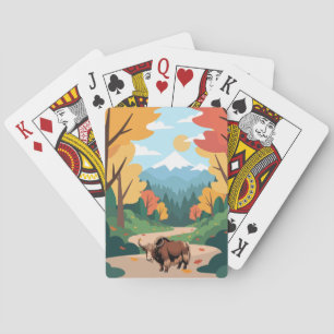 Baraja De Cartas Lindo y adorable yak marrón
