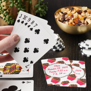 Baraja De Cartas Lindos Sprinkles Personalizados de Cupcake Rosa