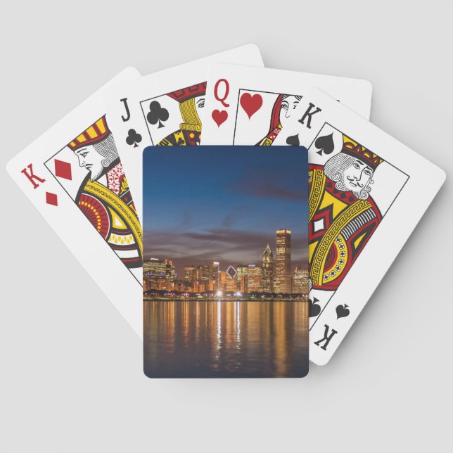 Baraja De Cartas Línea Aérea De Chicago De Noche (Reverso)