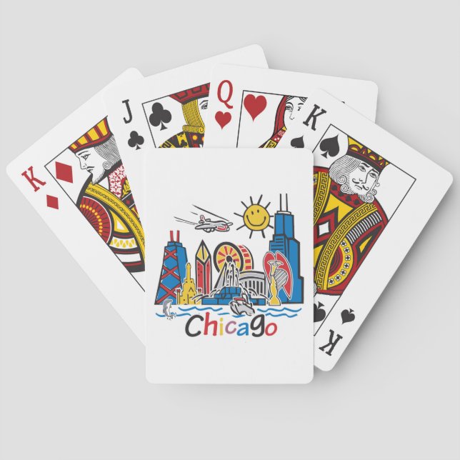 Baraja De Cartas Línea aérea de Chicago Kids (Reverso)
