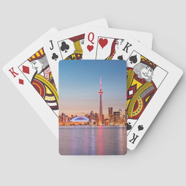 Baraja De Cartas Línea aérea de Toronto al atardecer (Reverso)