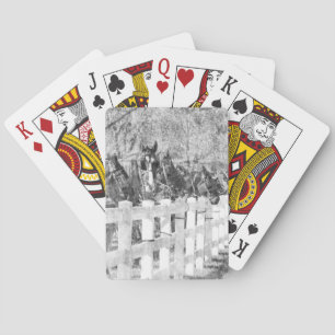 Baraja De Cartas Línea de Caballos Amish Negro y Blanco