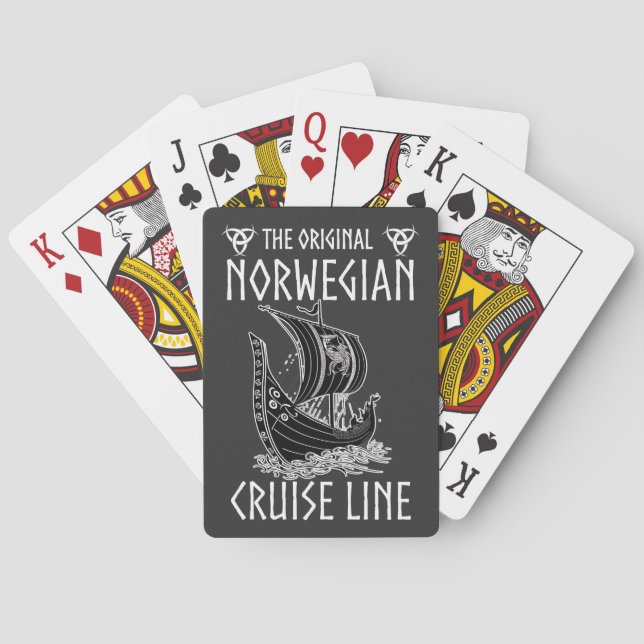 Baraja De Cartas Línea de crucero noruega original - Viaje nostálgi (Reverso)
