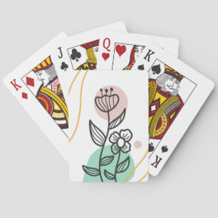 Baraja De Cartas Línea de follaje con forma abstracta