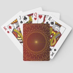 Baraja De Cartas Línea de oro geométrica y lujo de gradiente rojo