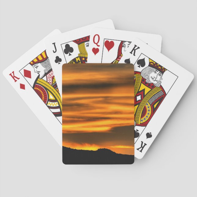Baraja De Cartas Líneas anaranjadas de la nube (Reverso)