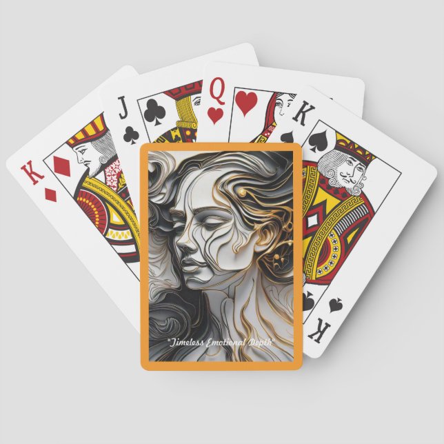 Baraja De Cartas "Líneas emotivas de oro" (Reverso)