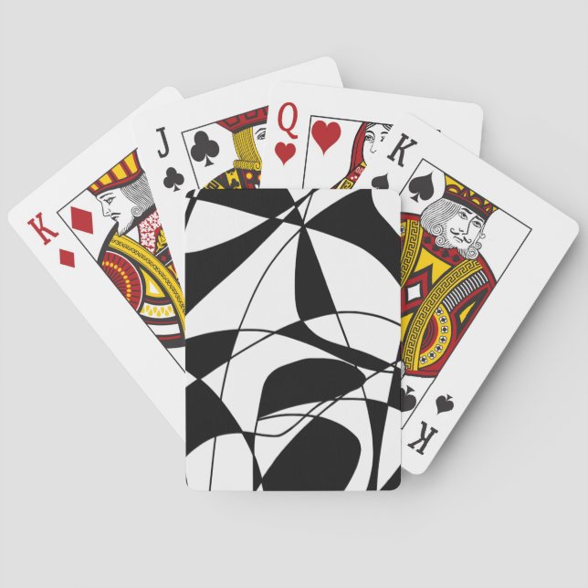 Baraja De Cartas Líneas en blanco y negro, patrón de impresión en c (Reverso)