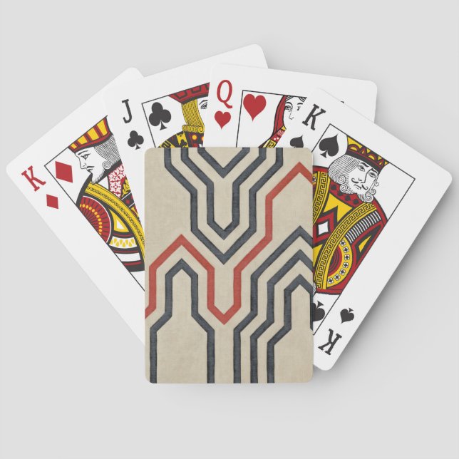 Baraja De Cartas Líneas gráficas azul y naranja (Reverso)