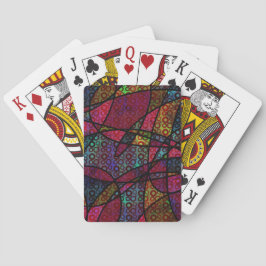 Baraja De Cartas Líneas Negras y Texturas Abstractas Multicolores