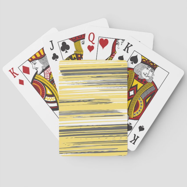 Baraja De Cartas Líneas pintadas a mano - amarillo (Reverso)