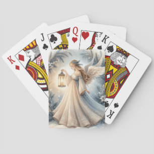 Baraja De Cartas Linterna del Ángel Celestial de Invierno de Paz