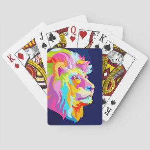 Baraja De Cartas Lion Abstract Lion Head In Pop