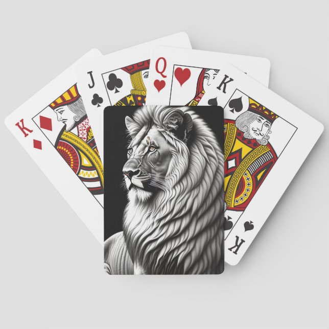 Baraja De Cartas Lion Drawing Painting Art (Reverso)