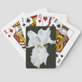 Baraja De Cartas Lirio barbudo blanco sobre fondo negro