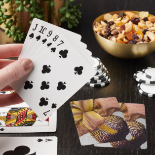 Baraja De Cartas Lirio barbudo floral amarillo y violeta