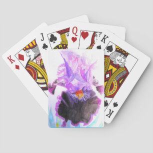 Baraja De Cartas Lirio púrpura Flor acuarela Floral Cumpleaños