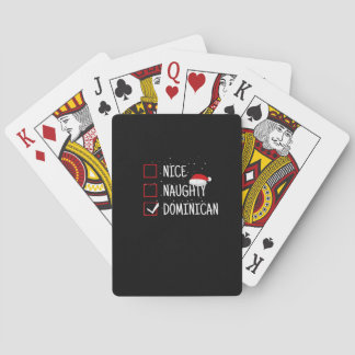 Baraja De Cartas Lista de Navidad agradable y traviesa dominicana