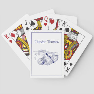 Baraja De Cartas Litografía de dibujo de eslora #1 Azul