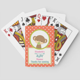 Baraja De Cartas Little Brown Monkey con Pacifier Baby Shower