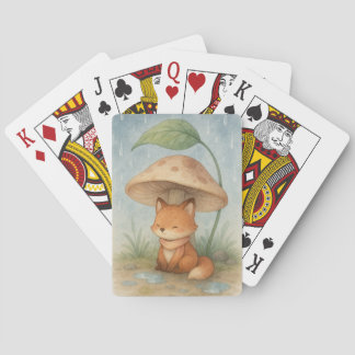 Baraja De Cartas Little Fox en la lluvia