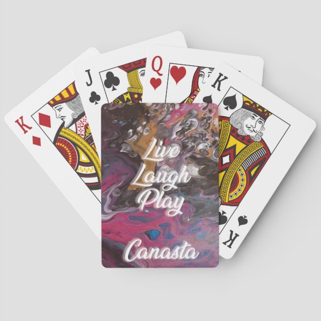 Baraja De Cartas Live Laugh Pay Canasta (Reverso)