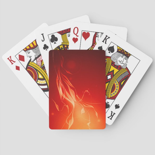 Baraja De Cartas Llama amarilla en rojo (Reverso)