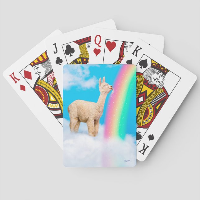 Baraja De Cartas Llama: Arcoiris golpeando (Reverso)