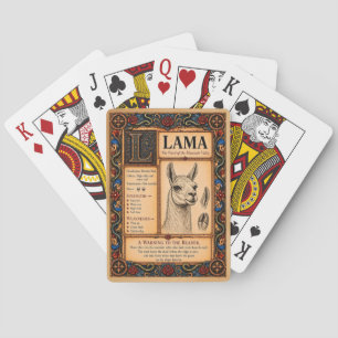 Baraja De Cartas Llama, Arte de Bestiario Medieval