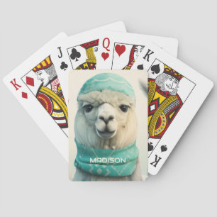 Baraja De Cartas Llama de invierno de nombre personalizado
