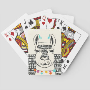 Baraja De Cartas Llama fiesta - Retrato