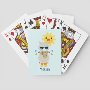 Baraja De Cartas Llama Guay y Sol sonriente Kawaii