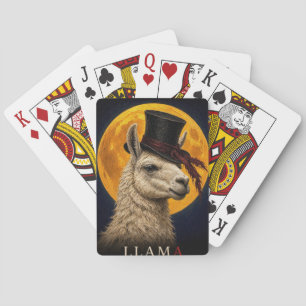 Baraja De Cartas Llama Sombrero de Copa Gótico Surrealista