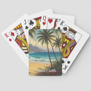 Baraja De Cartas Llamada Caligrafía Simple Profesional Nombre Hawai