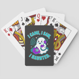 Baraja De Cartas Llegué, vi, atormenté. Un fantasma de Halloween.
