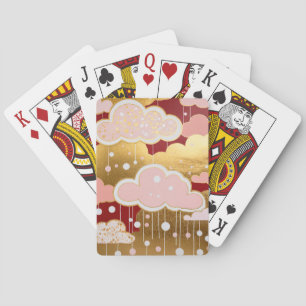 Baraja De Cartas Lluvia Carmesí Dorada