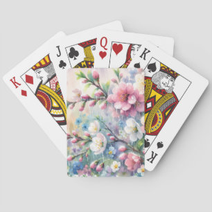 Baraja De Cartas Lluvia de primavera Flor acuarela Cottagecore