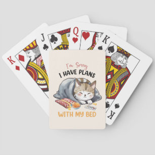 Baraja De Cartas Lo siento, tengo planes con mi cama - gato acogedo