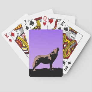 Baraja De Cartas Lobo al atardecer - Arte de vida salvaje original