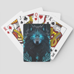 Baraja De Cartas Lobo azul celta