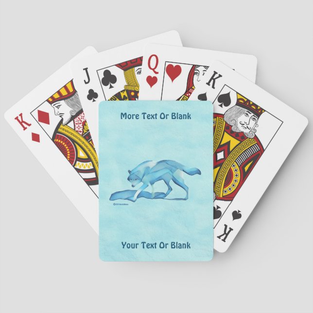 Baraja De Cartas Lobo Azul En Nieve (Reverso)