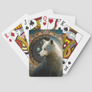 Baraja De Cartas Lobo blanco Mandala