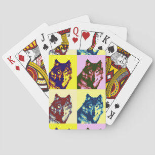 Baraja De Cartas Lobo de arte pop