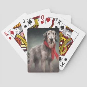 Baraja De Cartas Lobo de Irlanda en Navidad con Nieve