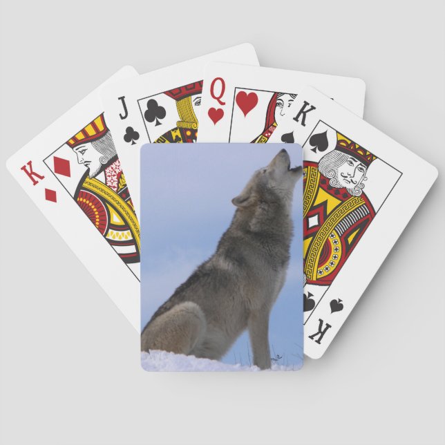 Baraja De Cartas Lobo de madera de Alaska (Reverso)