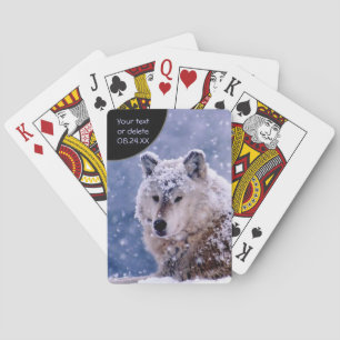 Baraja De Cartas Lobo del invierno que descansa - personalizar